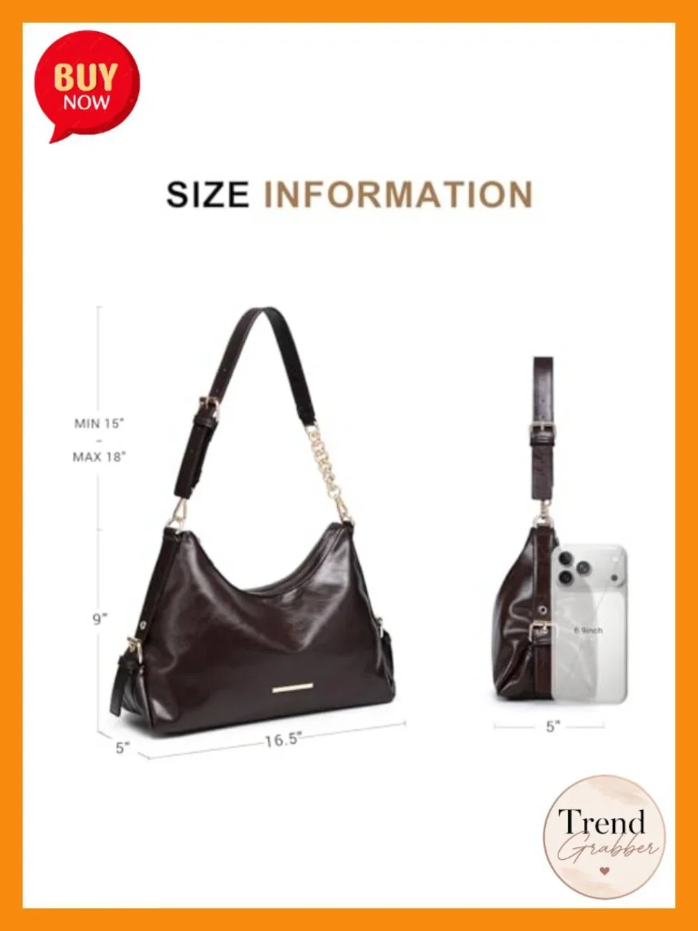 Faux Leather Hobo Bag Shoulder Purse Multi-Pocket Handbag Tote Work Shopping